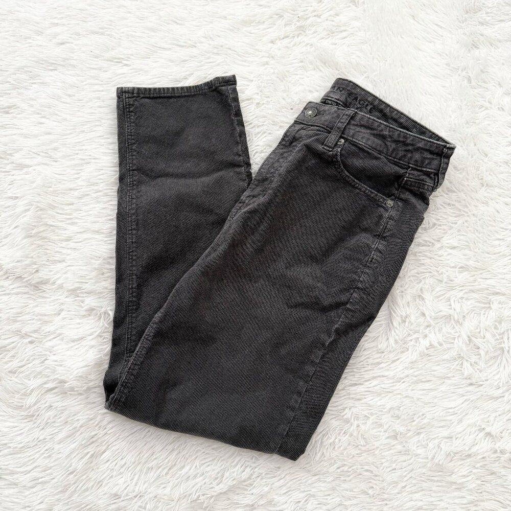 Women American Eagle High Rise Straight Leg Jeans Smoke Gray 6 Regular